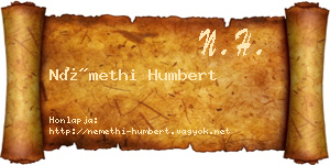 Némethi Humbert névjegykártya